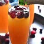 Cranberry Orange Mimosas are a deliciously sweet brunch cocktail and perfect for any celebration! This easy drink can be a beautiful accompaniment to any holiday table