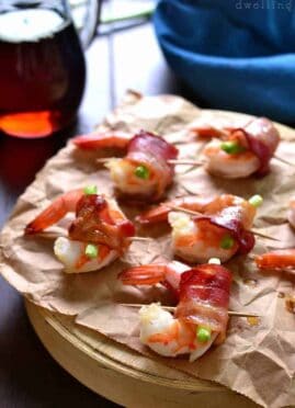 Maple Bacon Wrapped Shrimp is one of my favorite holiday appetizers! It's easy to make, packed with flavor, and sure to please a crowd!