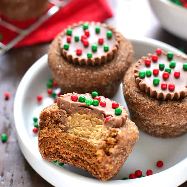 Peanut Butter Cup Stuffed Ginger Cookies