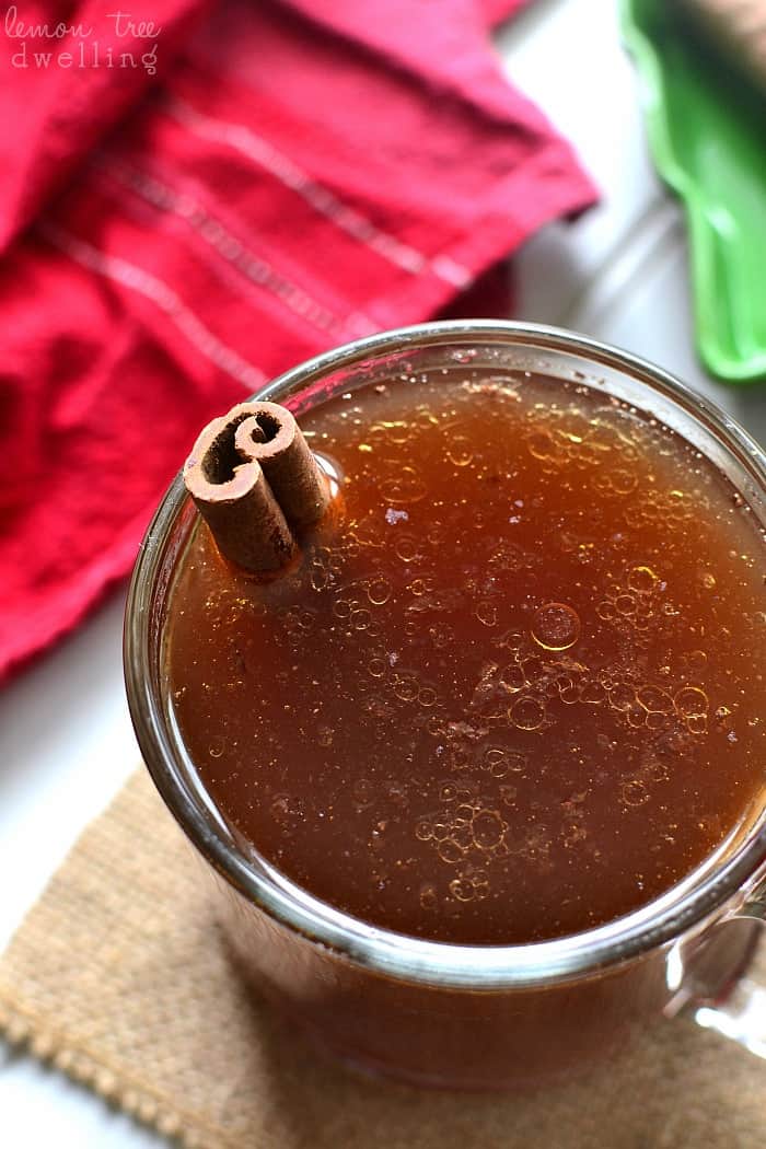 Skinny Hot Buttered Rum - Lemon Tree Dwelling Skinny Hot Buttered Rum is packed with the delicious flavors of cinnamon, nutmeg, ginger, and brown sugar. This hot drink is all lightened up for the holidays!