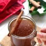 Skinny Hot Buttered Rum is packed with the delicious flavors of cinnamon, nutmeg, ginger, and brown sugar. This hot drink is all lightened up for the holidays!