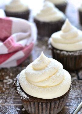 Chocolate Coconut Cupcakes are rich, chocolatey, and infused with delicious coconut flavor. These decadent cupcakes come together in less than 30 minutes and couldn't be easier to make!