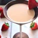 Chocolate Strawberry Martini is made with just three delicious ingredients and perfect for a celebration!