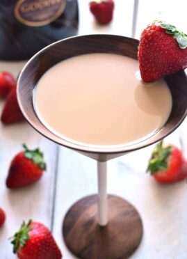 Chocolate Strawberry Martini is made with just three delicious ingredients and perfect for a celebration!