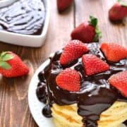 Chocolate Covered Strawberry Pancakes are so delicious and perfect for Valentines day