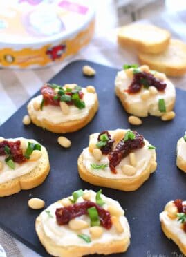 Sun Dried Tomato Asiago Bruschetta