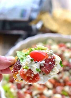 Wedge Salad Dip has all the flavors of a wedge salad in a delicious and easy dip recipe that's perfect for game day!