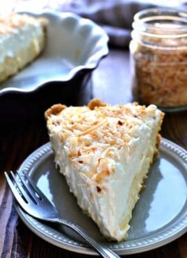 This Coconut Cream Pie is smooth and luscious and creamy filled with rich coconut and vanilla.