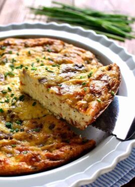 This Crustless Quiche Lorraine is a delicious twist on a classic recipe. This crustless quiche is loaded with bacon, eggs, Swiss cheese, and cream. Perfect for Easter brunch or any family gathering that will please all your guests.