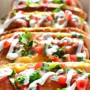 These Enchilada Meatball Subs combine two family favorites in one delicious dish that's easy to make and perfect for busy weeknights! A quick game day meal