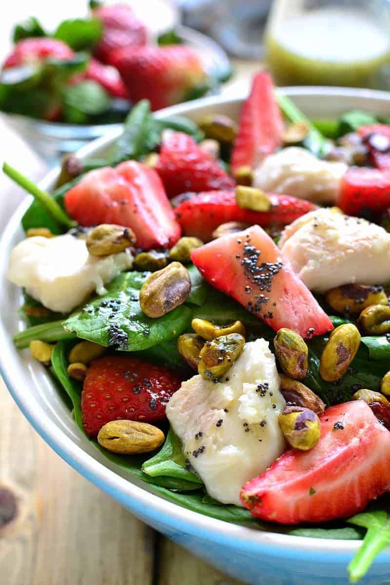 This Strawberry Spinach Salad is an AMAZING twist on a summer favorite! This salad is sure to become your new go-to for picnics, cookouts, and quick meals