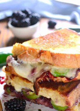blackberry bacon grilled cheese sandwich