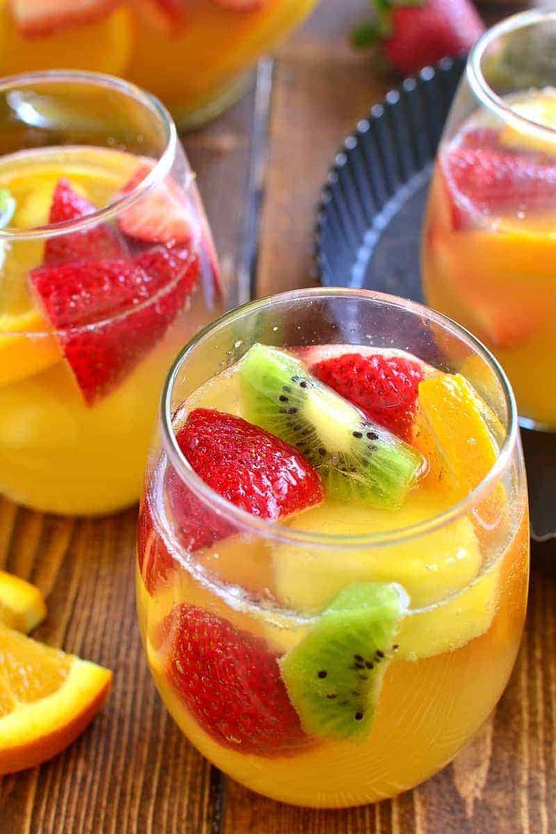 glasses of tropical sangria