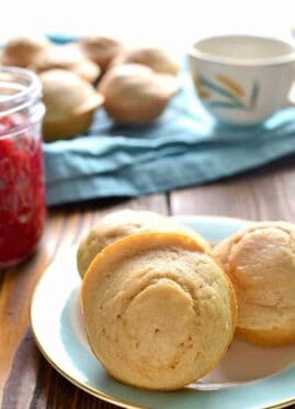 a plate full of healthier vanilla muffins