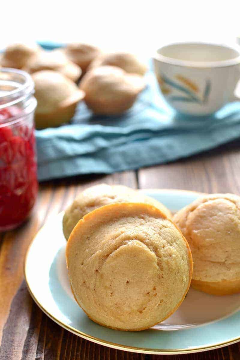 a plate full of healthier vanilla muffins