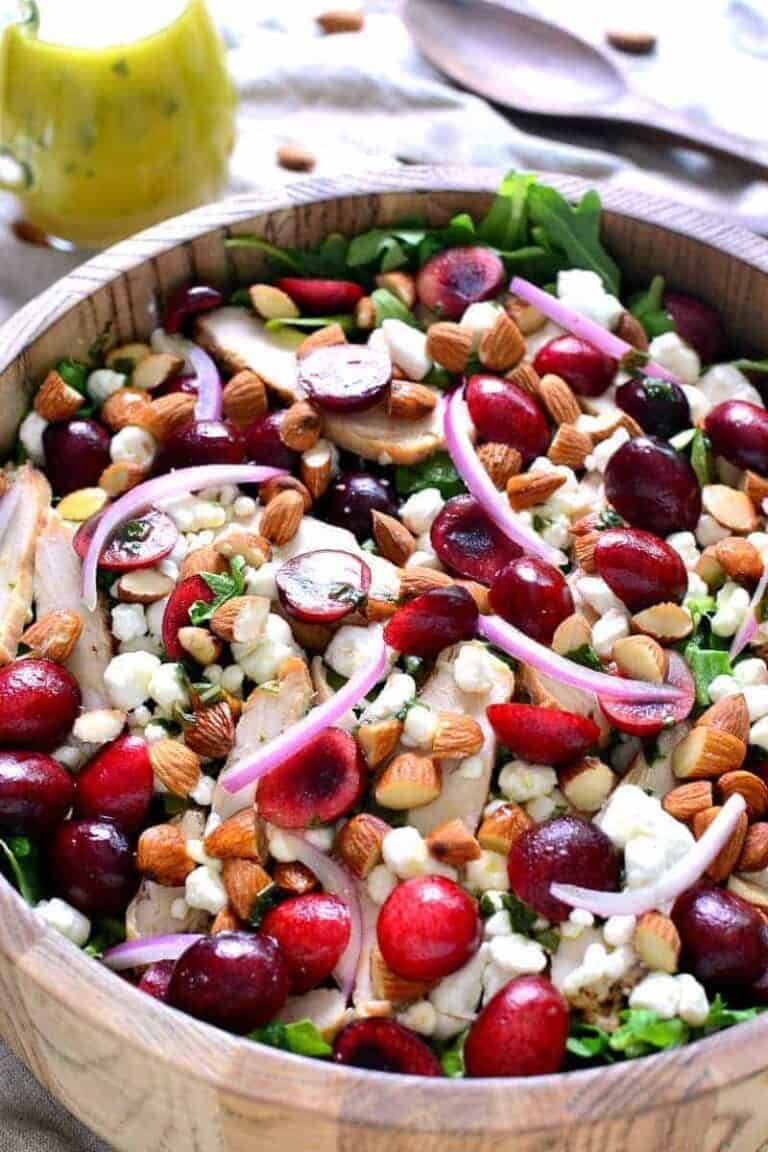 Cherry Almond Arugula Salad