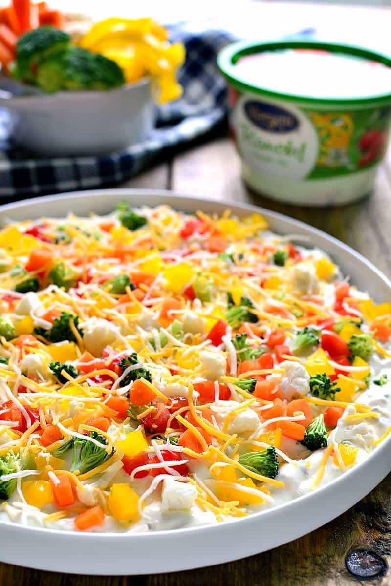 Cold Veggie Pizza Dip