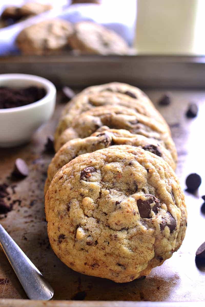These Espresso Chocolate Chip Cookies are the perfect marriage of two amazing flavors! Packed with chocolate chips and infused with rich espresso flavor, they're a chocolate/coffee/sweet lover's dream!
