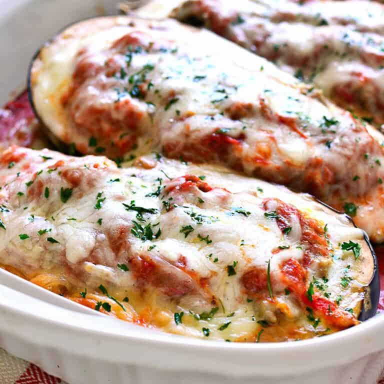 Lasagna Stuffed Eggplant