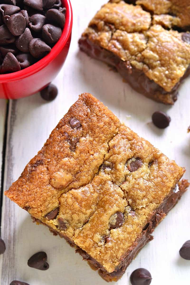 Chocolate Filled Peanut Butter Cookie Bars Lemon Tree Dwelling