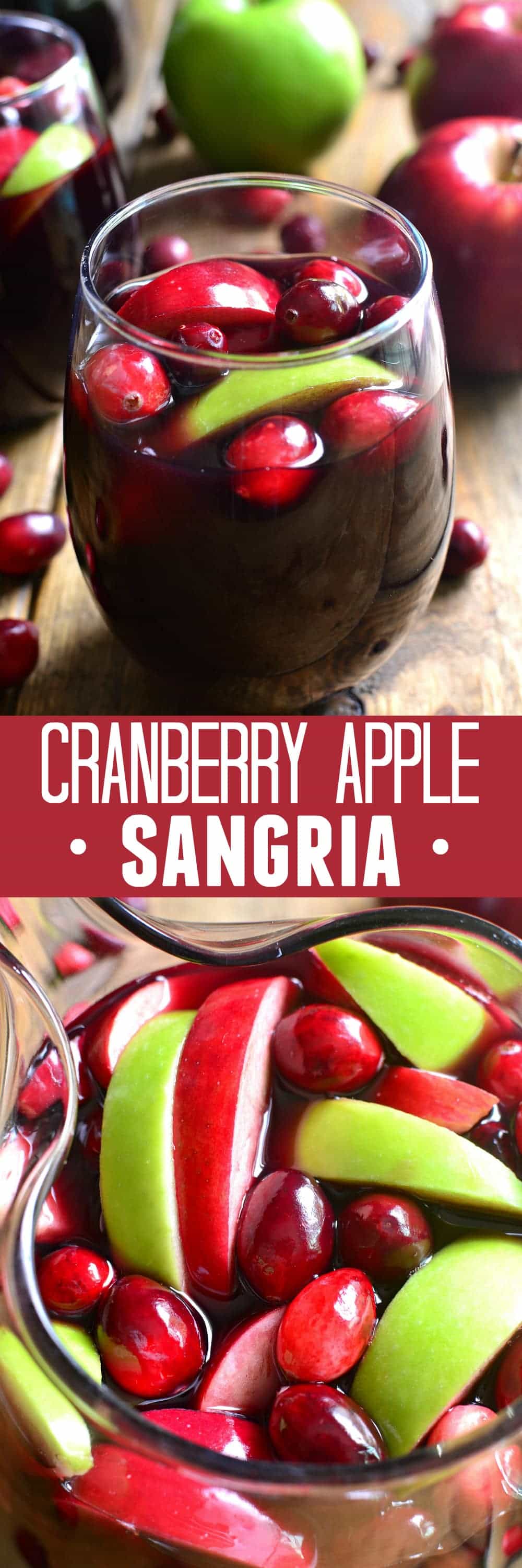 Collage image of Cranberry Apple Sangria