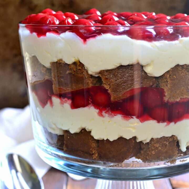Cherry Cheesecake Gingerbread Trifle