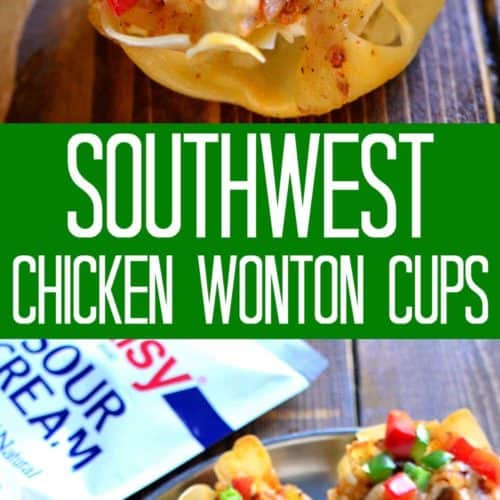 Southwest Chicken Wonton Cups