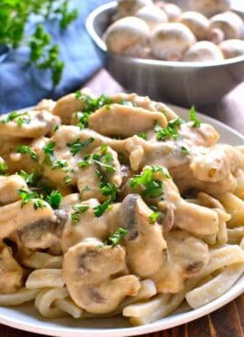 This Creamy Chicken Stroganoff is a delicious twist on a family favorite! Perfect for busy weeknights or cozy family dinners, this is one dish that everyone will love!