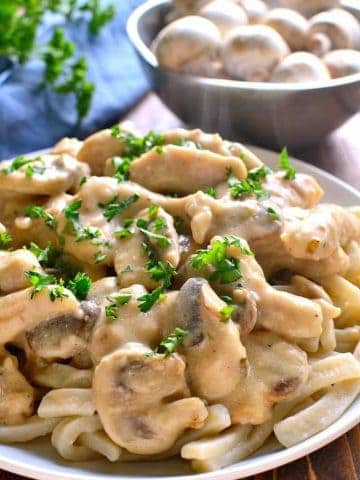This Creamy Chicken Stroganoff is a delicious twist on a family favorite! Perfect for busy weeknights or cozy family dinners, this is one dish that everyone will love!