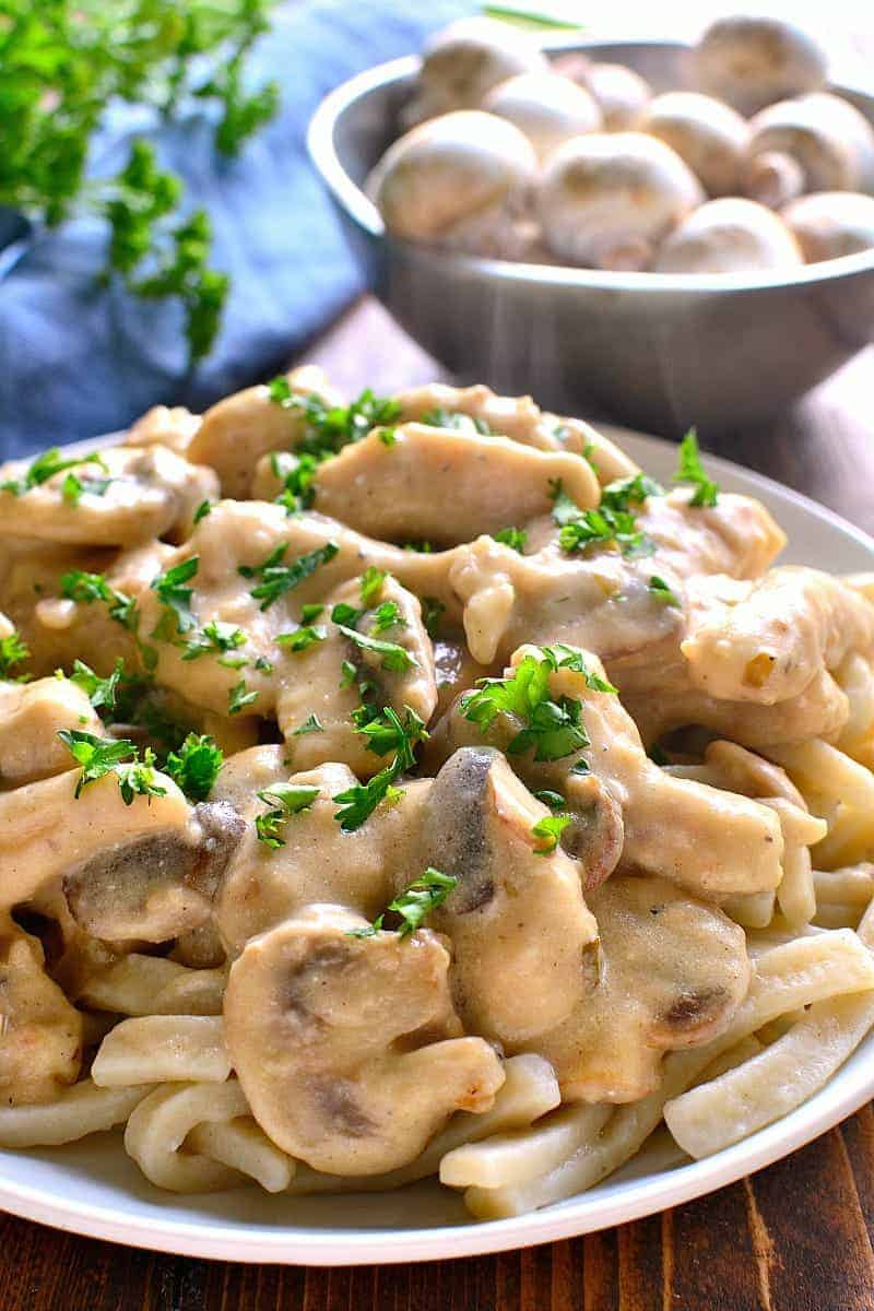This Creamy Chicken Stroganoff is a delicious twist on a family favorite! Perfect for busy weeknights or cozy family dinners, this is one dish that everyone will love!