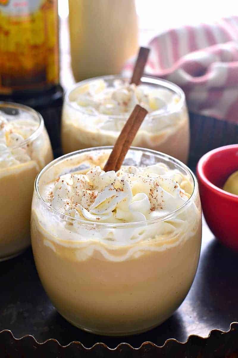 An Eggnog Mudslide is a delicious twist on a classic cocktail! This festive drink will put you in the holiday spirit. Perfect addition to all your celebrations!