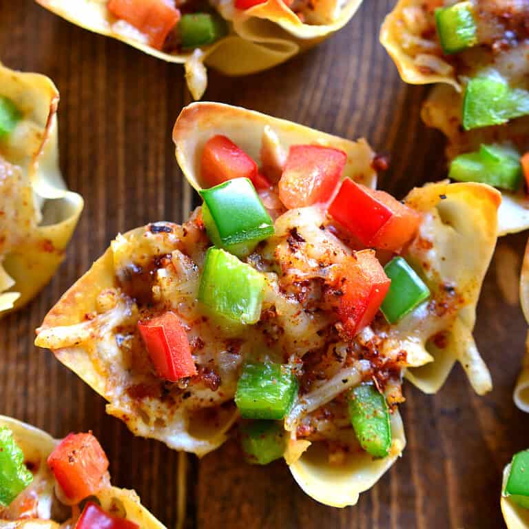 Southwest Chicken Wonton Cups