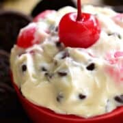 This Chocolate Cherry Amaretto Dip is sweet, creamy, and SO delicious! This 5 minute, 5 ingredient dip will disappear fast! Perfect for Valentine's Day....or just because!