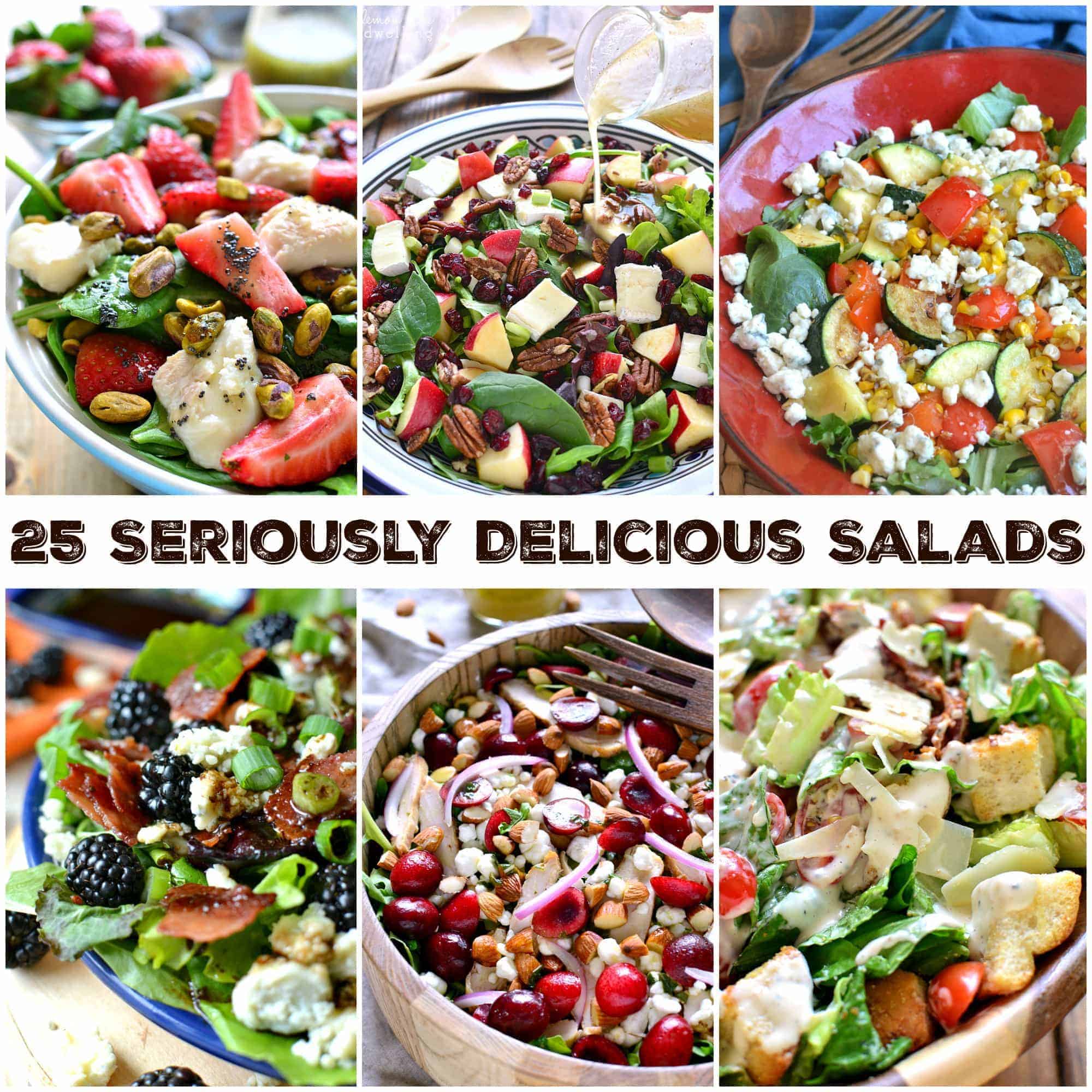 25 Seriously Delicious Salads - loaded with all the best ingredients! A salad for every taste, a perfect way to experiment with your regular salads!