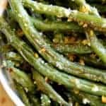 Parmesan Roasted Green Beans are a delicious way to enjoy fresh green beans! Perfect for holidays, dinners, or a healthy snack.