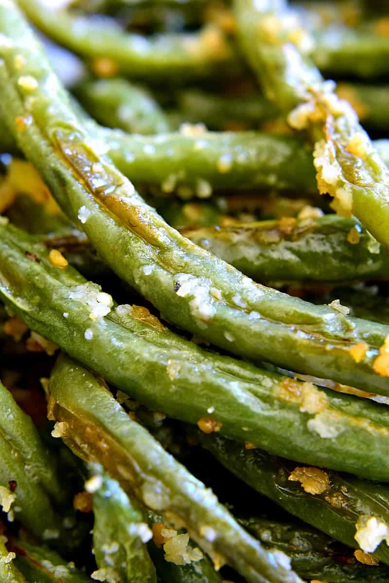 Close-up of Parmesan Roasted Green Beans