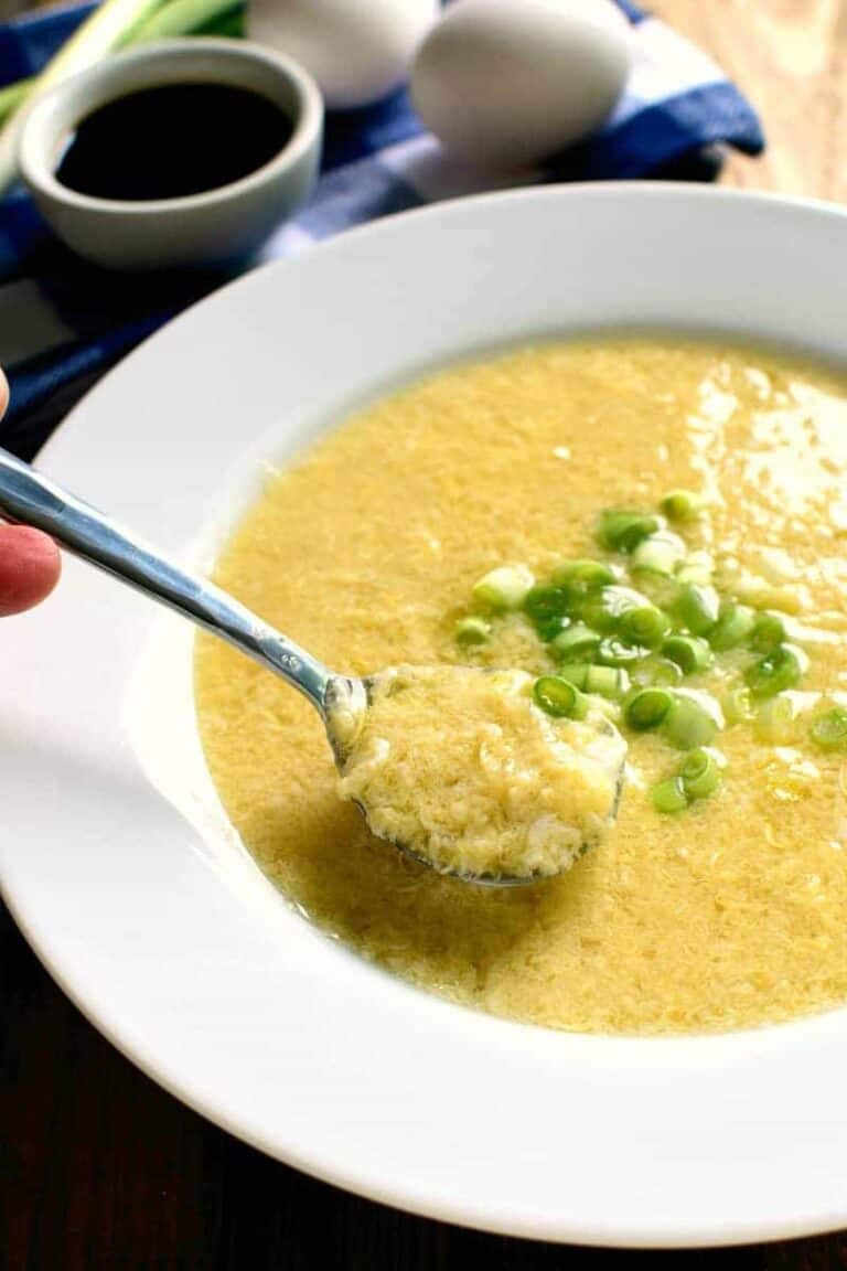 This Egg Drop Soup is the BEST! This quick and easy soup is made with just 8 ingredients and is ready in minutes