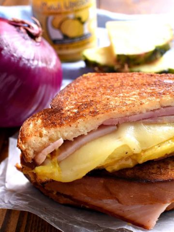 Hawaiian Ham Grilled Cheese Sandwich