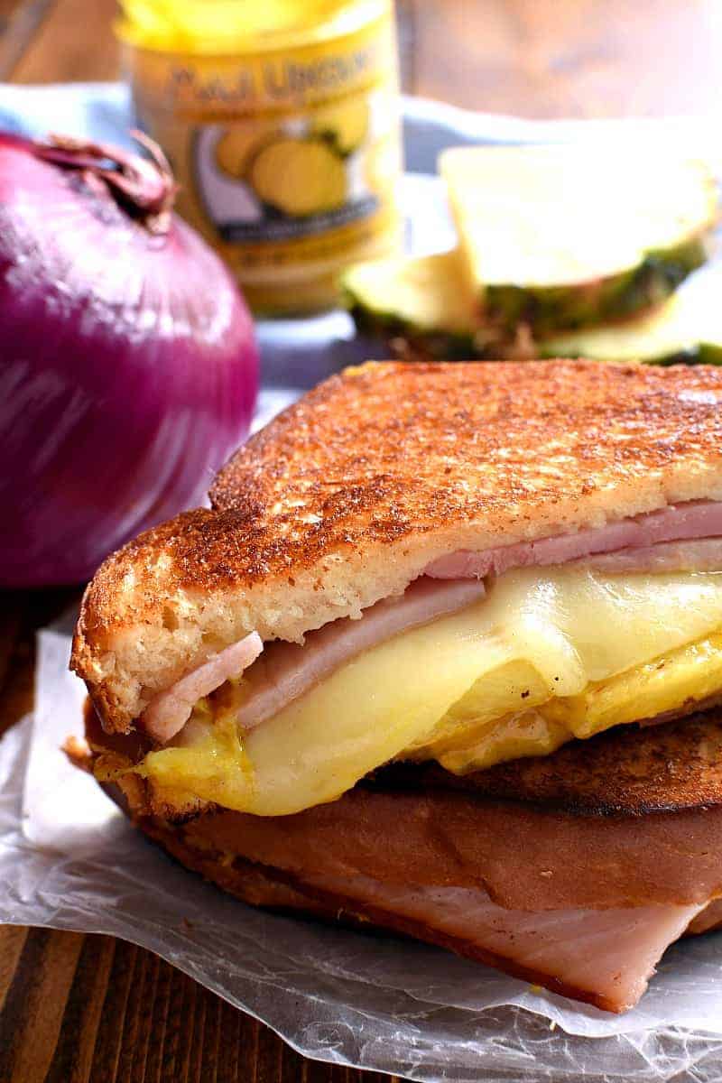 Hawaiian Ham Grilled Cheese Sandwich