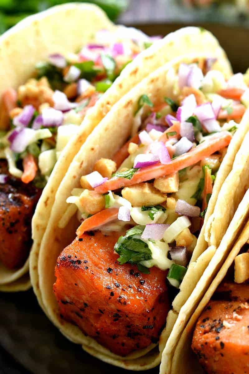 Sriracha Salmon Tacos | Lemon Tree Dwelling