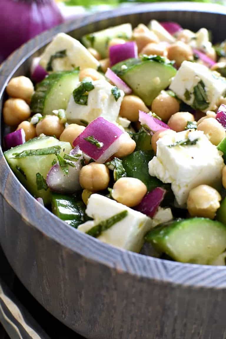 Chickpea Cucumber Feta Salad Lemon Tree Dwelling