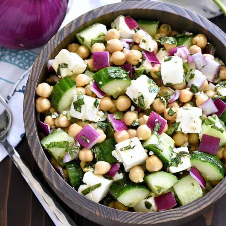 Chickpea Cucumber Feta Salad