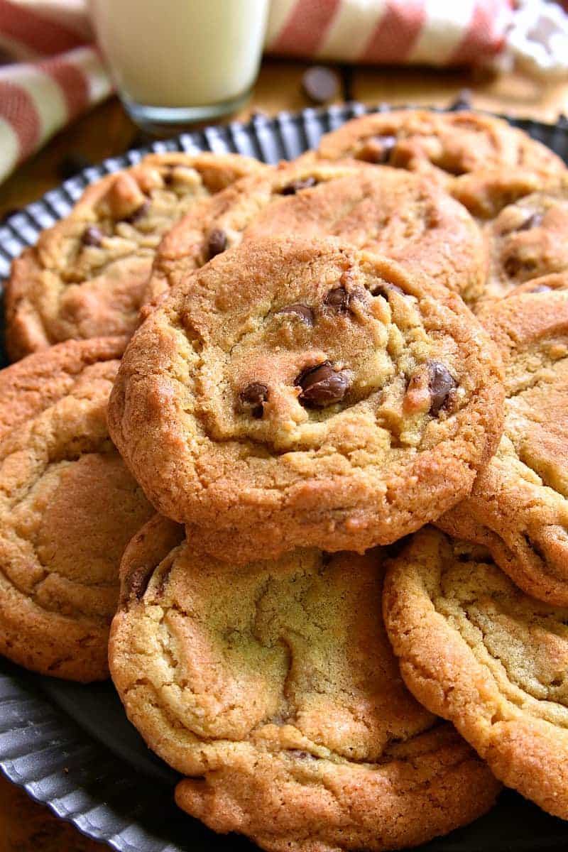 These Chocolate Chip Cookies are seriously the best!! Thick, chewy, and perfectly golden brown, once you try them, your search for the perfect chocolate chip cookie will be over. Guaranteed!