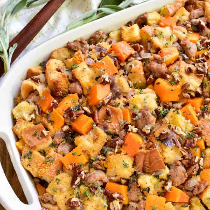 Butternut Squash Slow Cooker Stuffing