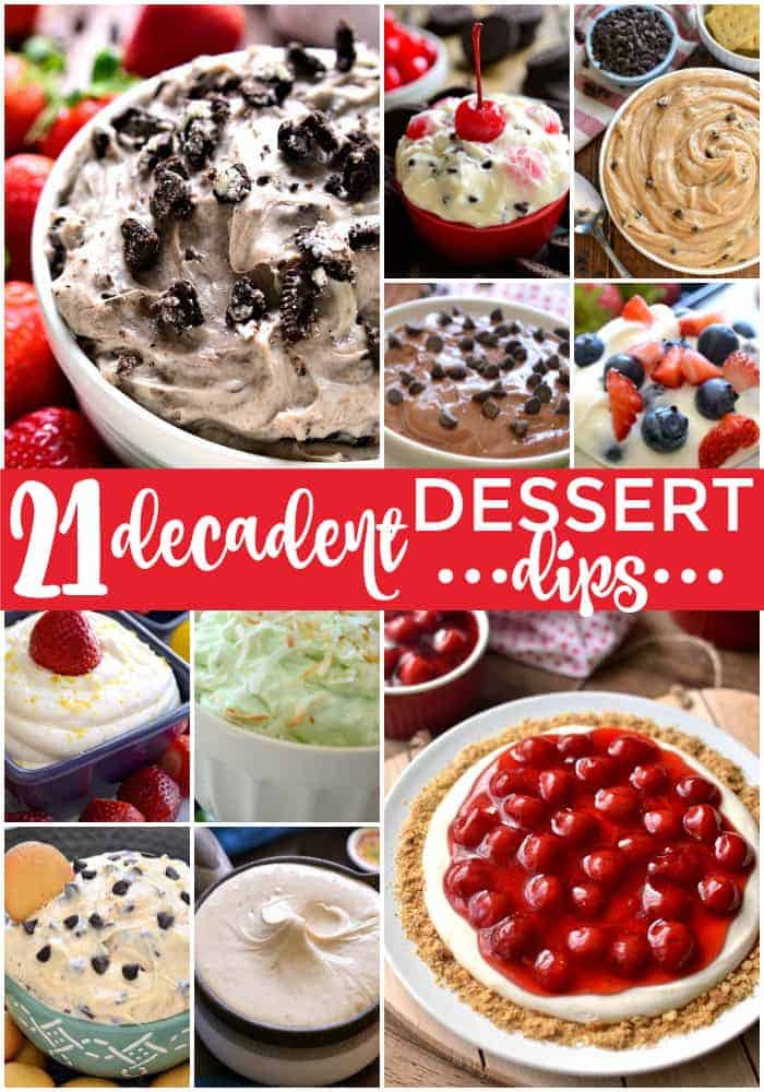 Se adora sobremesas fáceis.... e adora molhos.... tem a garantia de encontrar alguns dos novos favoritos nesta colecção de 21 Decadent Dessert Dips! Com tudo desde manteiga de amendoim e pepitas de chocolate a fruta fresca, recheio de tarte e até mistura de brownie, estes molhos de sobremesa são a sua fonte para receitas de sobremesas fáceis para as férias!