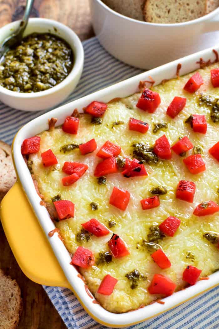 Cheesy Pesto Artichoke Dip Lemon Tree Dwelling