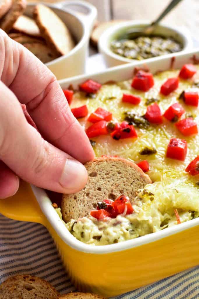 Cheesy Pesto Artichoke Dip Lemon Tree Dwelling