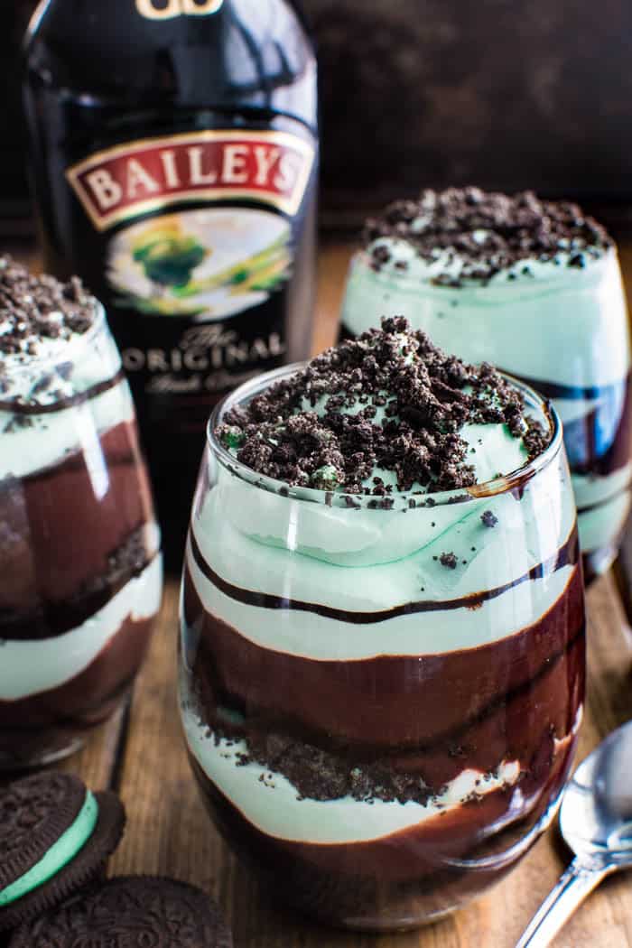 Baileys Chocolate Mint Pudding Parfaits | Lemon Tree Dwelling