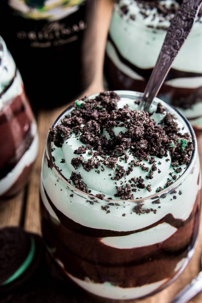 These Baileys Chocolate Mint Pudding Parfaits combine the classic flavors of chocolate, mint, and Baileys Irish Cream in one delicious no-bake dessert. 