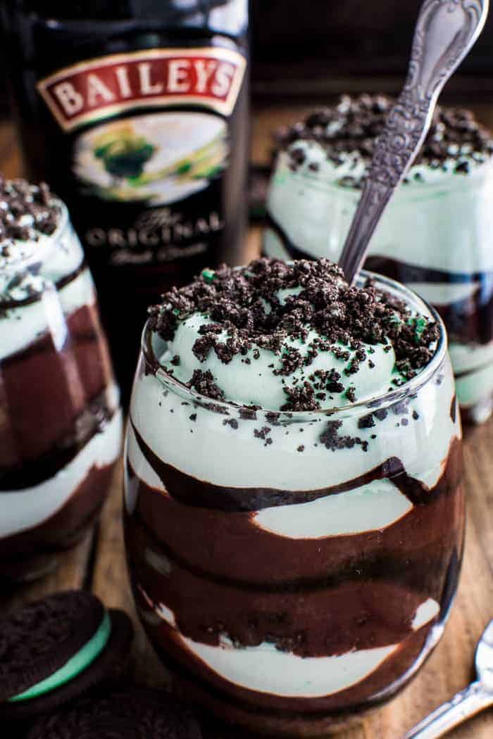 Baileys Chocolate Mint Pudding Parfaits | Lemon Tree Dwelling